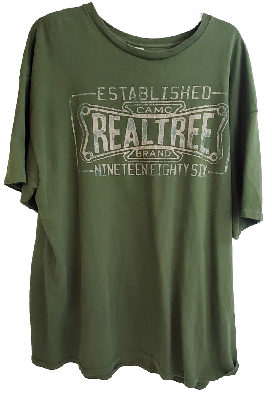 Real Tree Shirt Men's 2XL Green Delta Pro Weight Camo Casual Logo Retro Top 1986